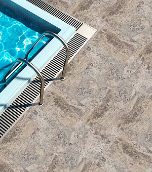 Silver Travertine Cross Cut